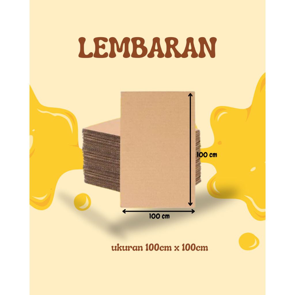 Kardus Karton Lembaran E/Flute Ukuran 100x100 Cm