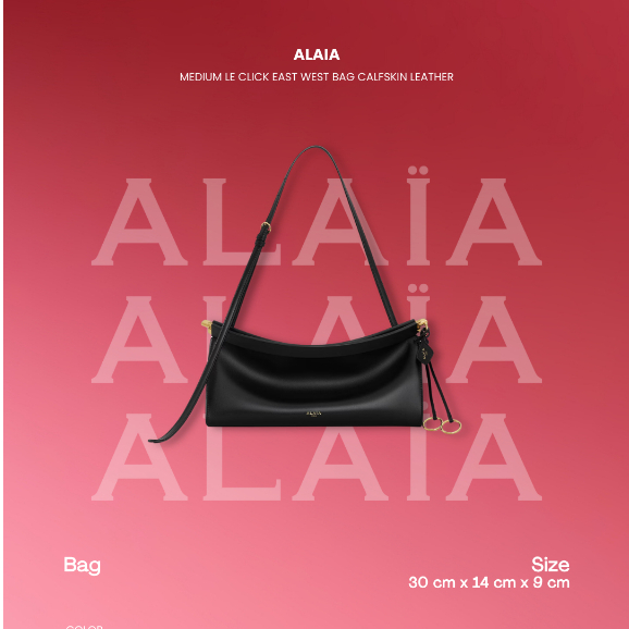 ALAIA Medium Le Click East West Bag Calfskin Leather (100% Authentic Original)