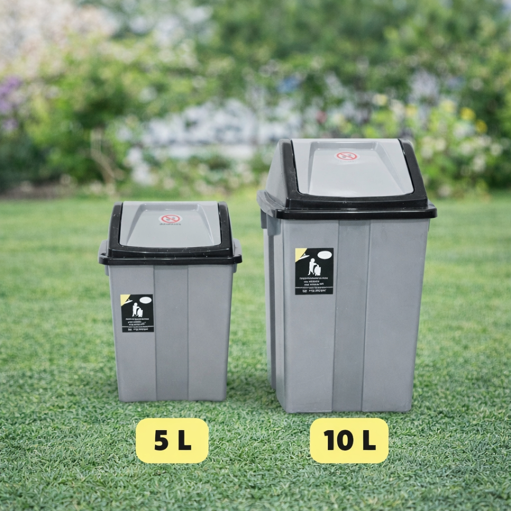 Tempat Sampah Tutup Goyang / Tong Keranjang Sampah  Plastik / Dustbin