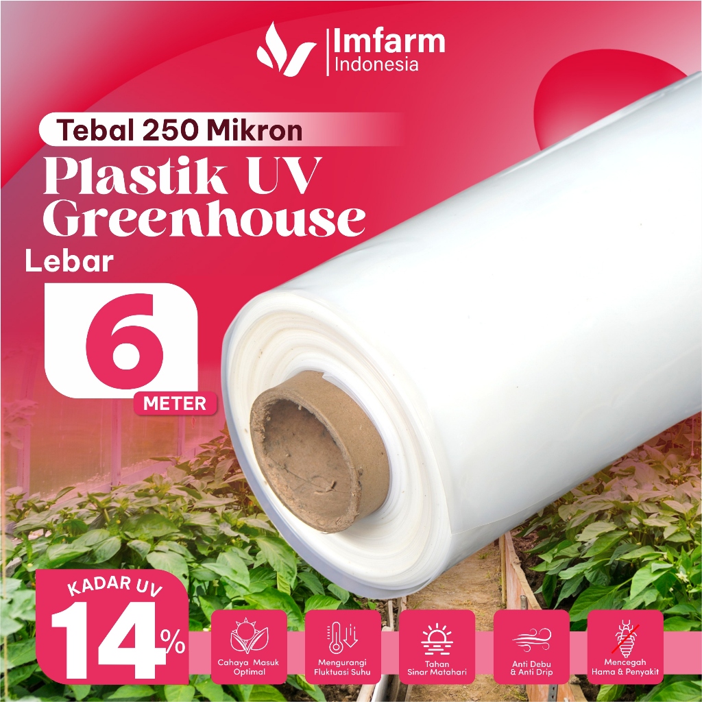 IMFARM - Plastik UV Greenhouse Tebal 250 micron Lebar 6 Meter