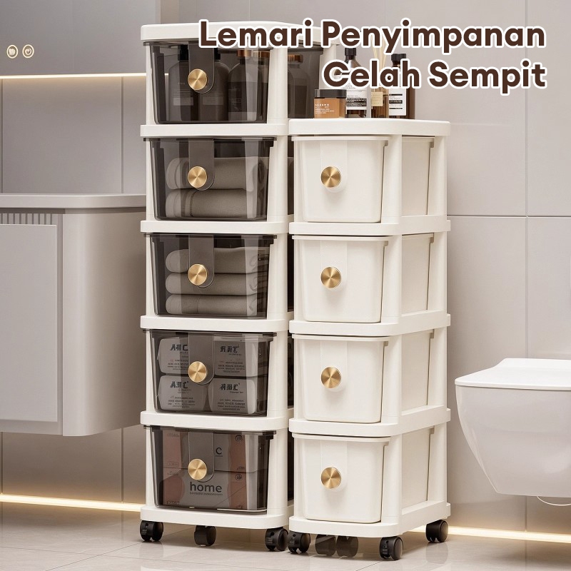 Lebar18/25cm Rak Susun Penyimpanan Plastik/Lemari Plastik Laci/Laci Plastik/Rak Dapur Plastik