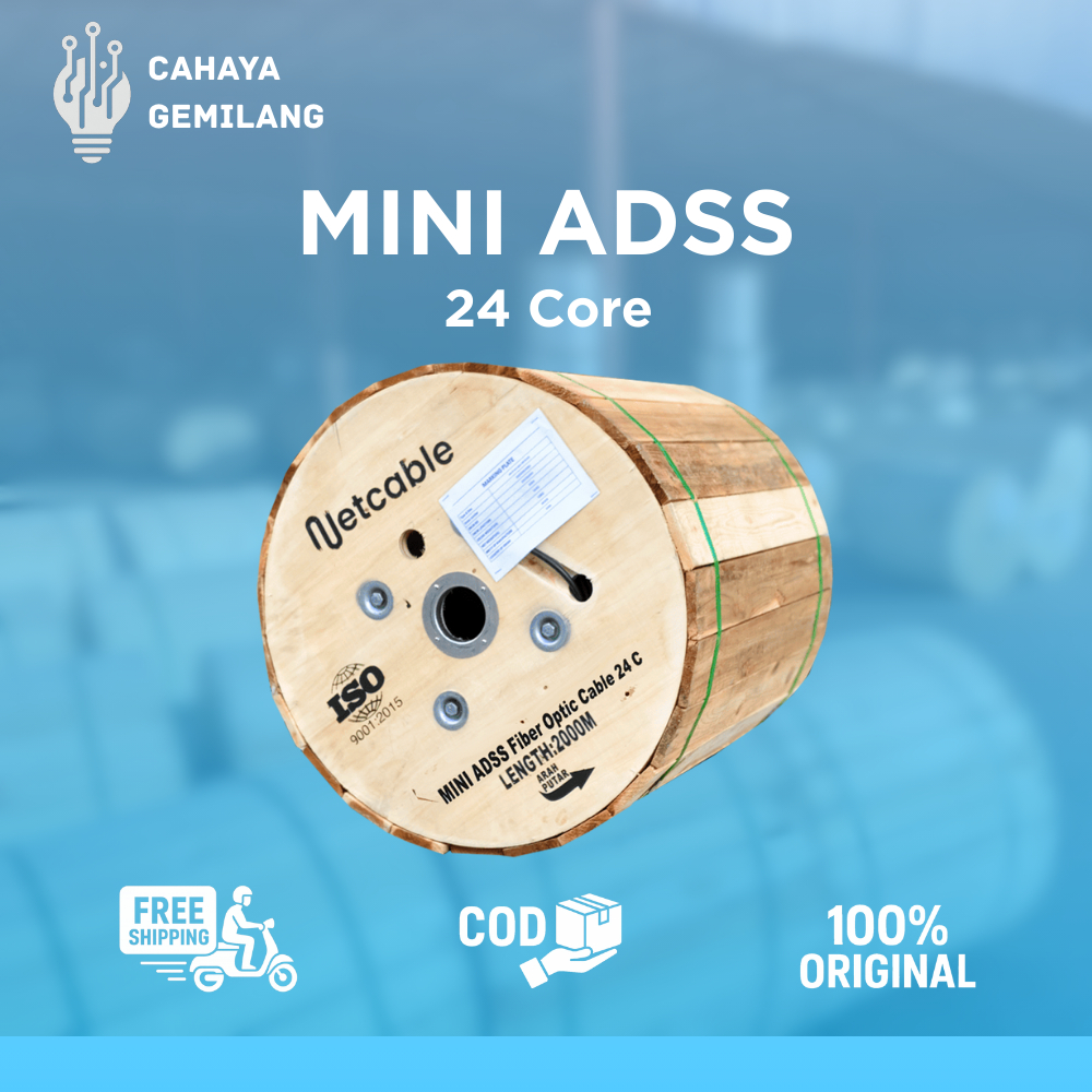 Kabel FO Mini ADSS 12 Core 4 Core  6 Core 24 Core 2KM | Kabel Fiber Optik Mini ADSS 12 Core 4KM - Ne
