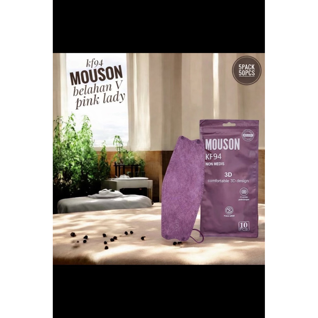 MASKER KF94 MOUSON PINK LADY dan SOFT PINK– 4PLY | BELAHAN V | NON MEDIS