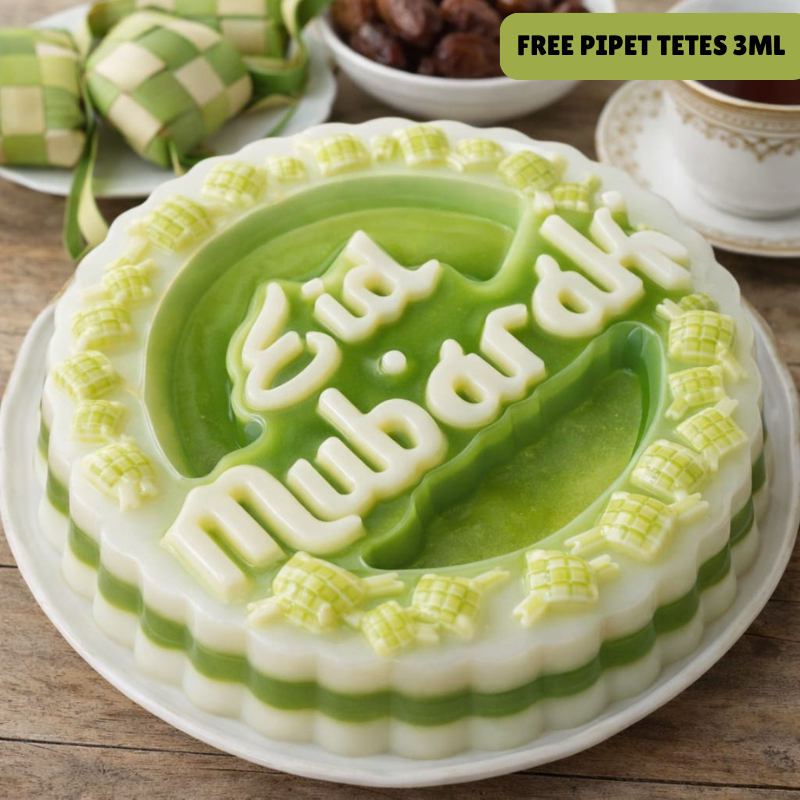 Cetakan Puding Eid Mubarak Diameter 20cm BPA Free Food Grade Plastik / Cetakan Puding Idul Fitri / C