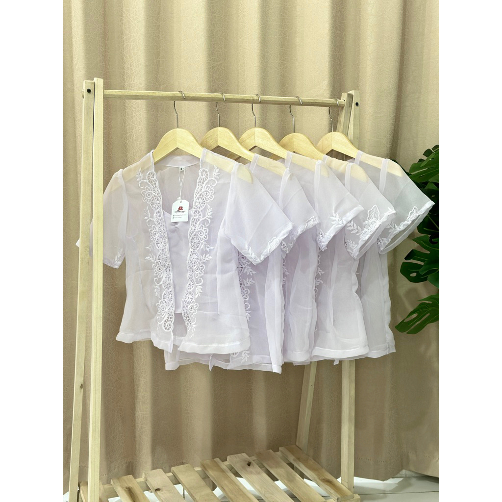 KEBAYA BORDIR PUTIH ANAK CEWEK