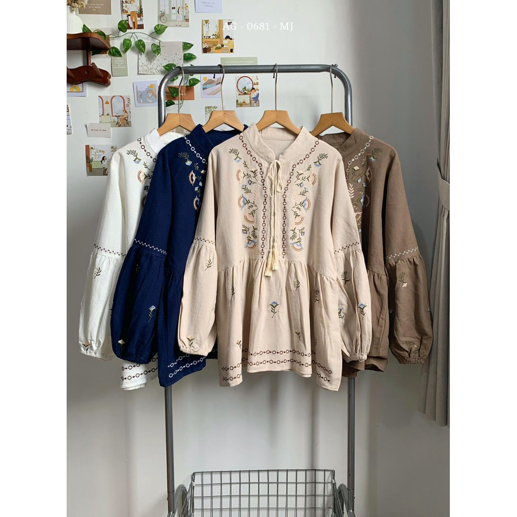 BLOUSE BORDIR BUNGA| BLOUSE WANITA| BLOUSE WANITA BORDIR