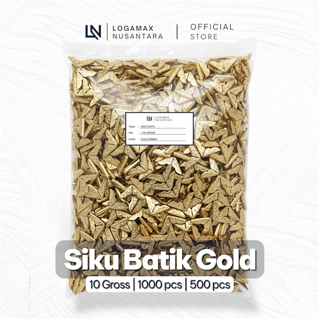 (10 GROSS / 1440 PCS) SIKU BATIK EMAS LOGAMAX/ SIKU SUDUT BUKU / SIKU BUKU WISUDA / SIKU BUKU YASIN 