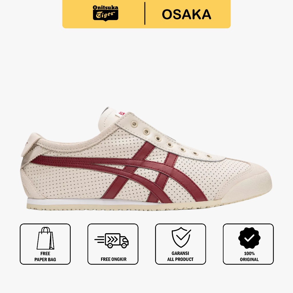 Sepatu Onitsuka Slip On Maroon/ Sepatu pria/ Sepatu Wanita/ Sneakers Unisex