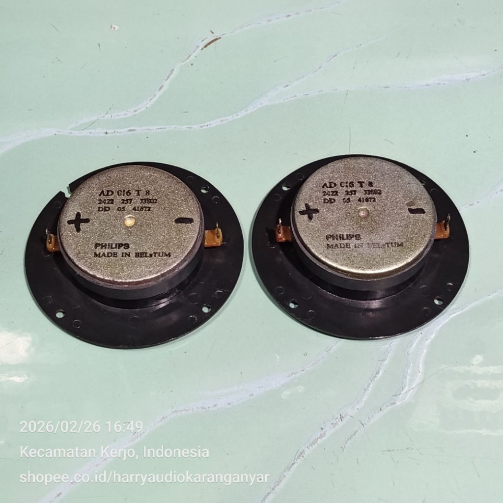 2 PCS Speaker Tweeter PHILIPS AD C16T8 BELGIUM — 4 inch Ori Lepasan Normal Siap Pakai