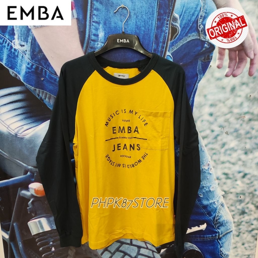 Emba jeans kaos  panjang pria original premium