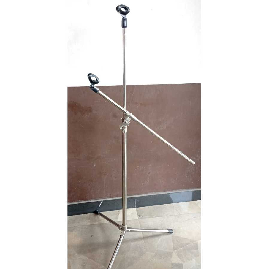 stand mic cagak mic panjang dobel bahan staenles stel asli tebal