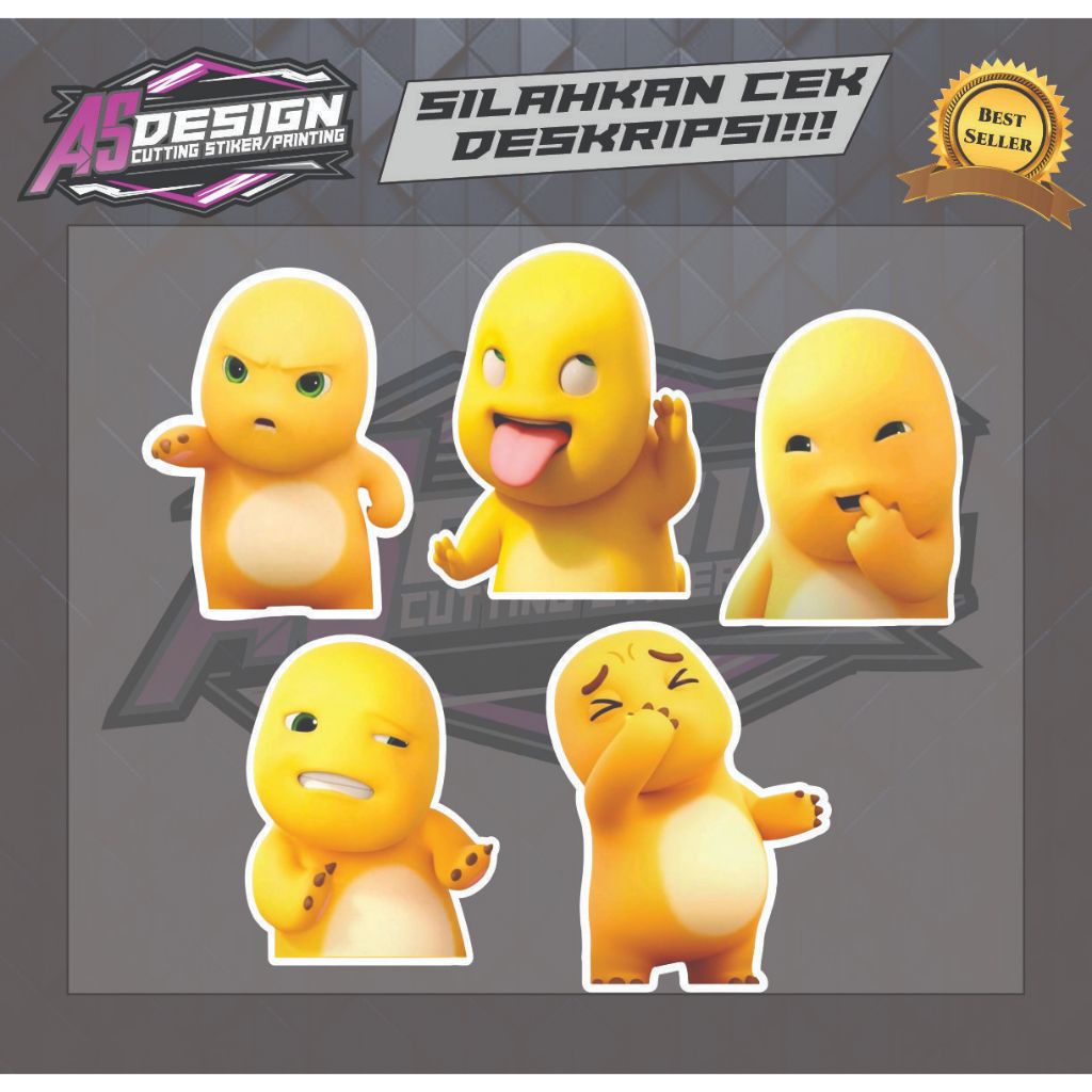 Stiker Dino Kuning Lucu Stiker Vinyl Dino Kuning