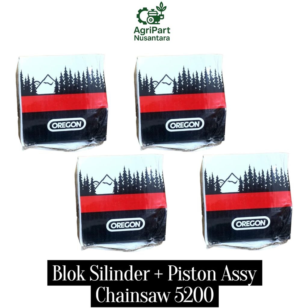 Blok Silinder Chainsaw 5200 OREGON + Piston Assy – Cylinder Kit 5200 Lengkap