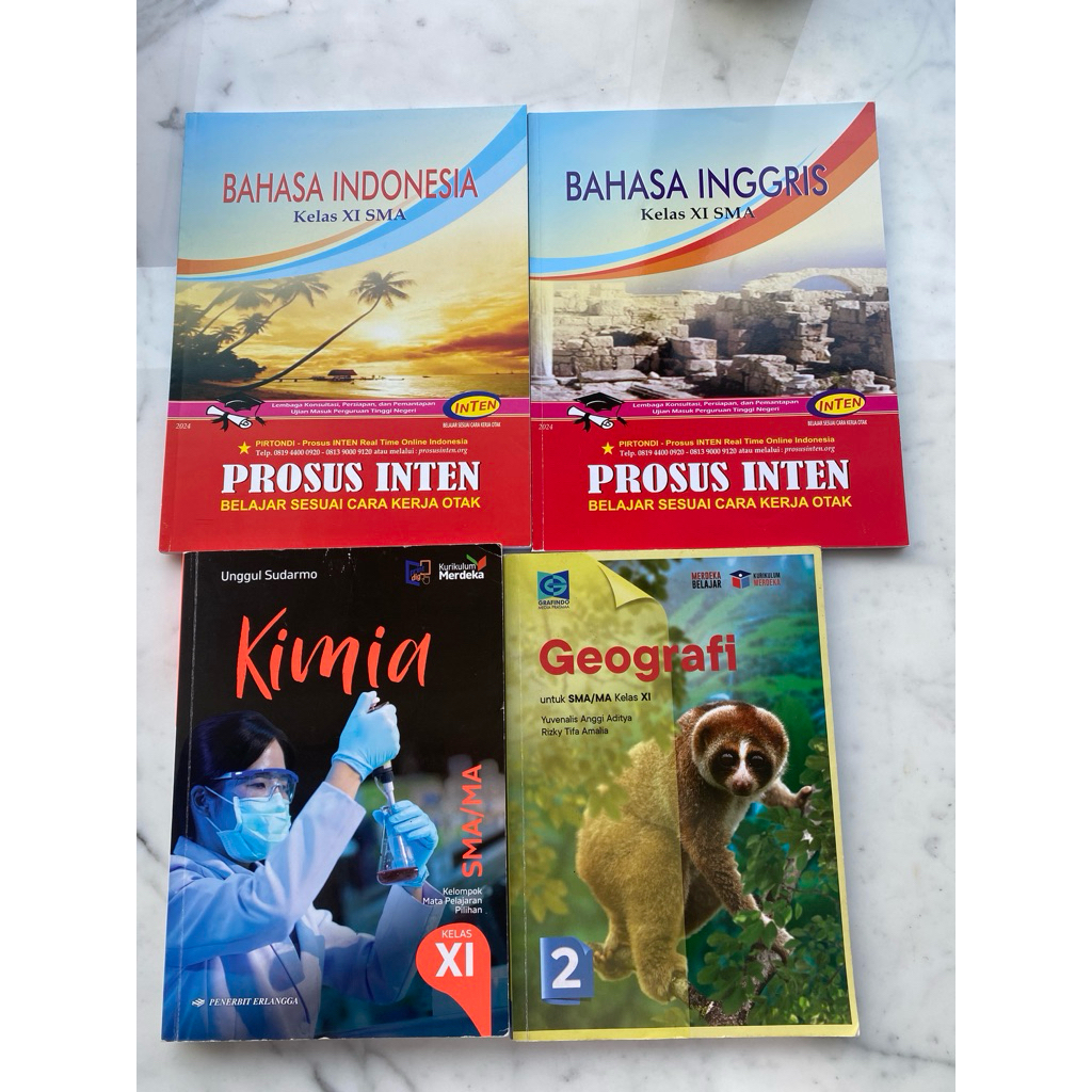 buku inten & erlangga kelas 11 kurmer 2024/2025 fisika kimia bio mtk b indo b inggris