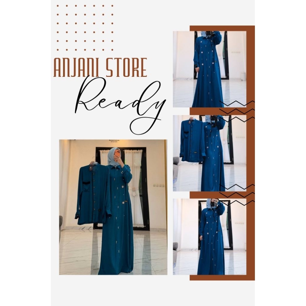 ANJANI STORE TERBARU RAMADHAN SERIES SET COUPLE GAMIS KOKO TWILL INDIGO MANIK