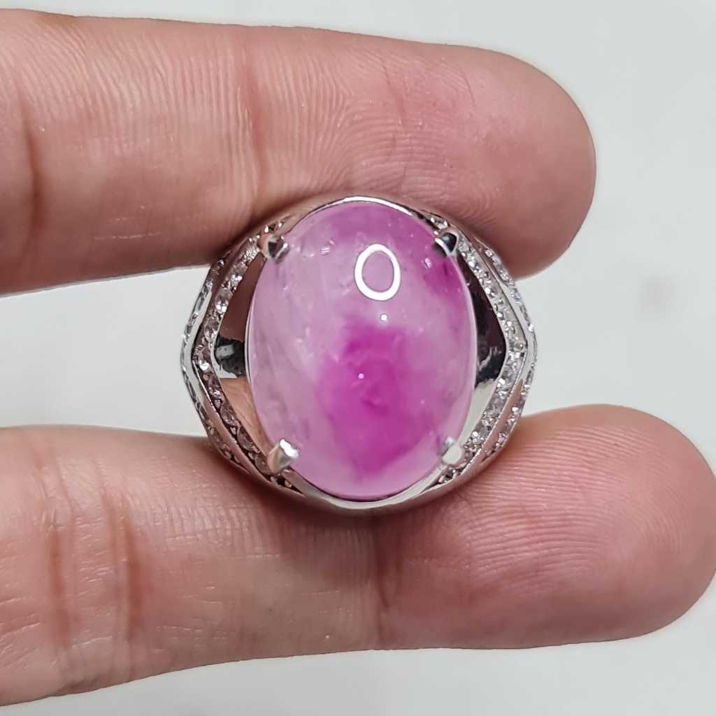 Natural Ruby Burma 22.15 CT ring perak + memo