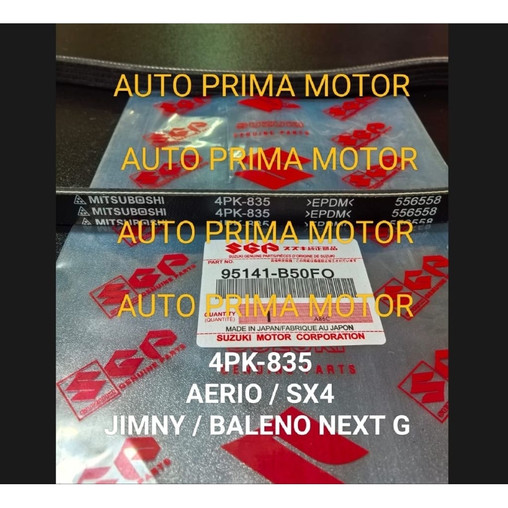FAN VAN V BELT TALI KIPAS 4PK835 AERIO SX4 XOVER JIMNY JIMMY BALENO NEXT G 4PK-835