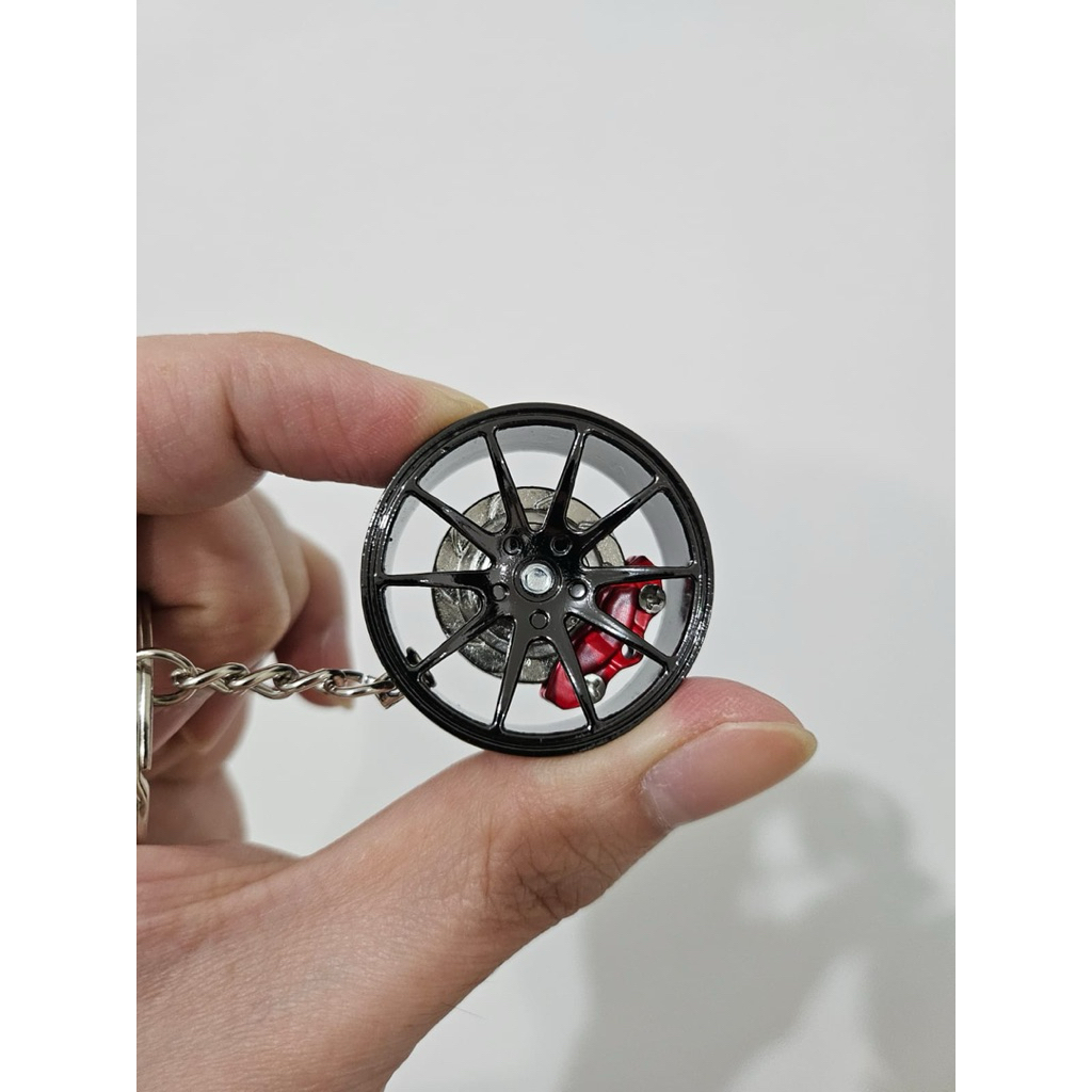 Gantungan Keychain Velg Advan RS Brembo Gunmetal Metal Import
