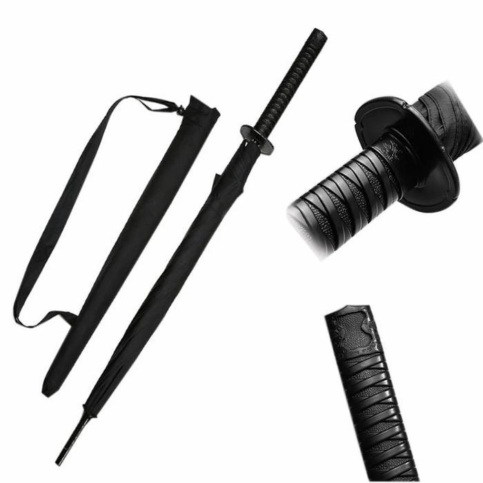 RA- Payung Katana Samurai Ninja Umbrella Jepang Payung Besar Hitam Polos