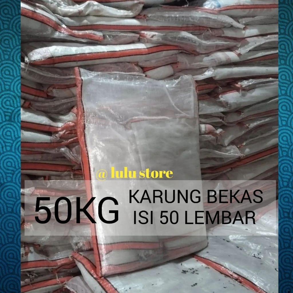 Karung transparan bekas beras 50kg ( isi 50 lembar )