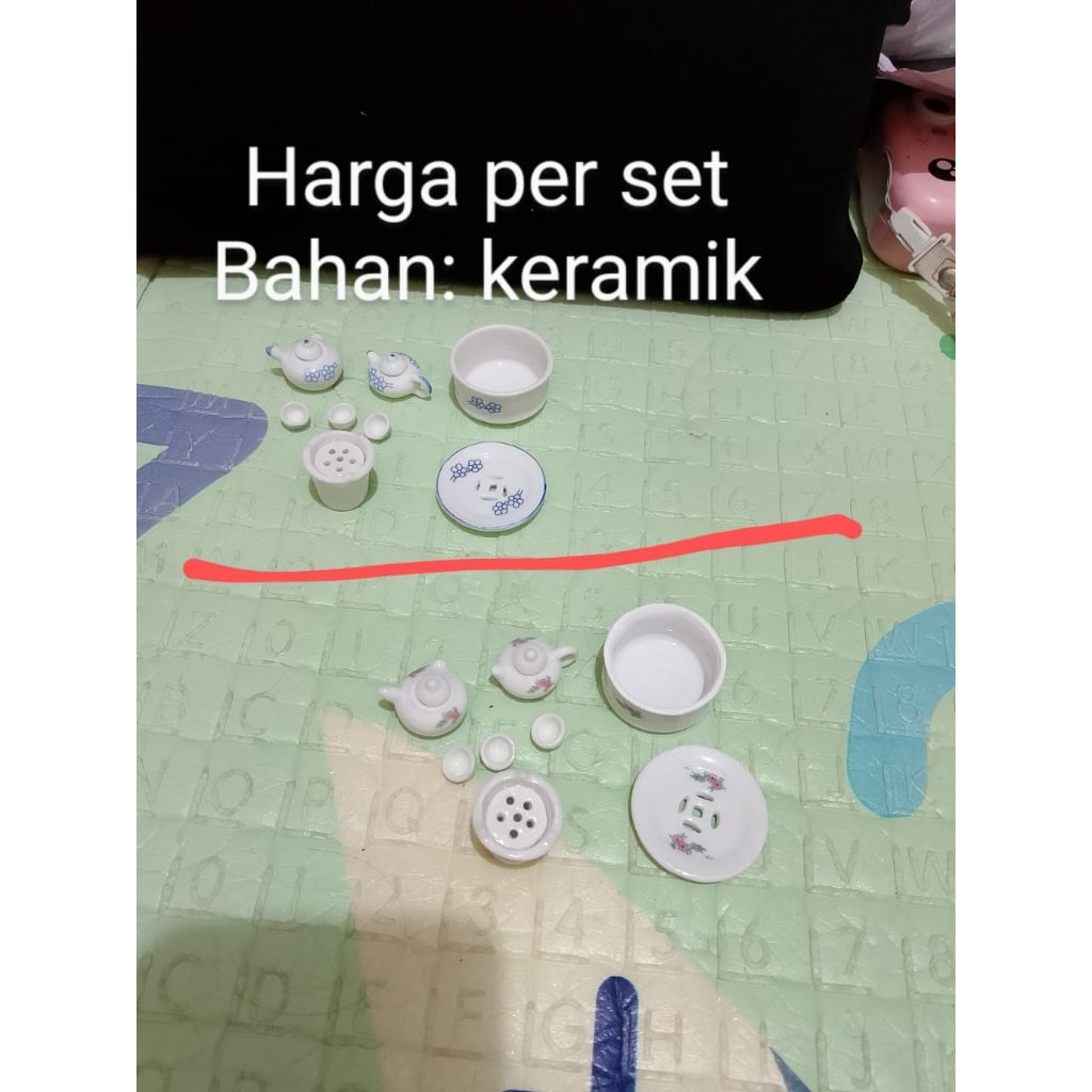 Miniatur Keramik Teko Gelas Teh Miniature Tea Set China
