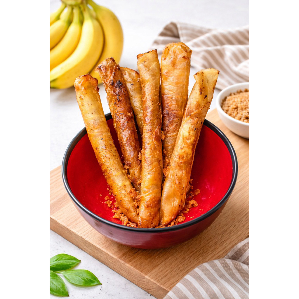 Pisang Aroma Mentah 5pcs Cuma 4.999 – Isi Coklat / Keju | Siap Goreng & Renyah