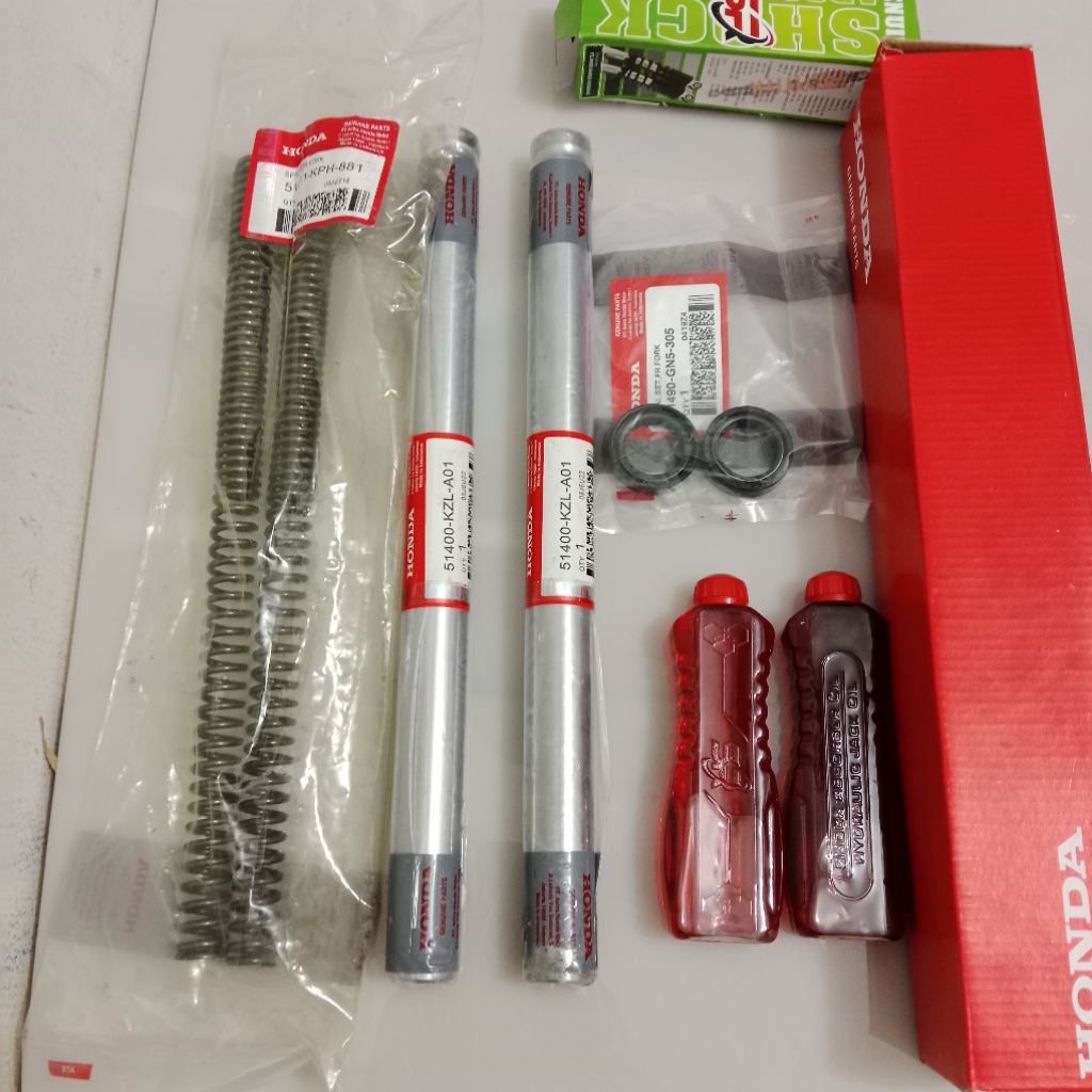 Shock depan beat fi esp beat fi+per+seal+oli KZL ori komplit