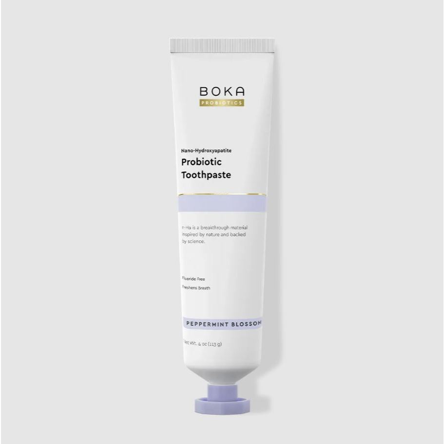 Boka Peppermint Blossom Probiotic n-Ha Toothpaste 113 gram / 4 oz Nano hydroxyapatite Pasta Gigi Odo