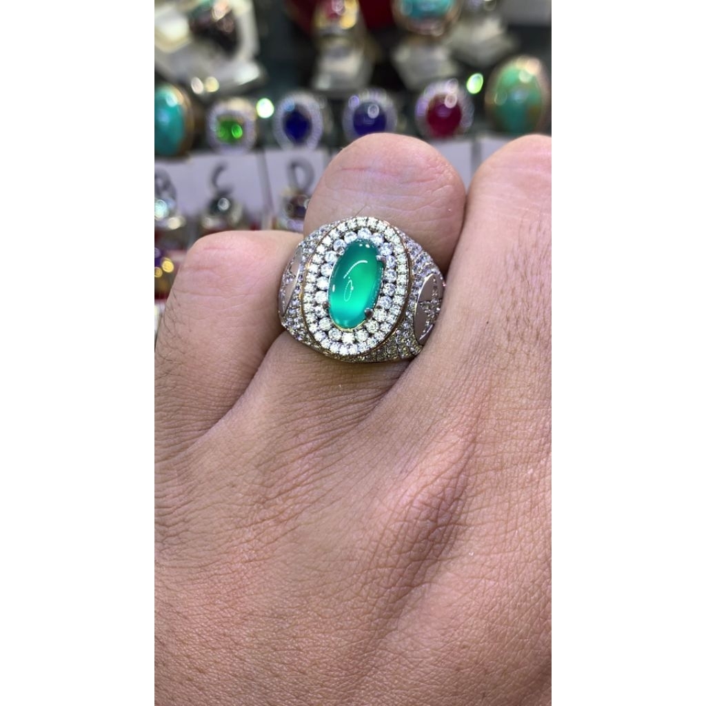 Natural bacan baby small Ring perak handmade microsetting custem