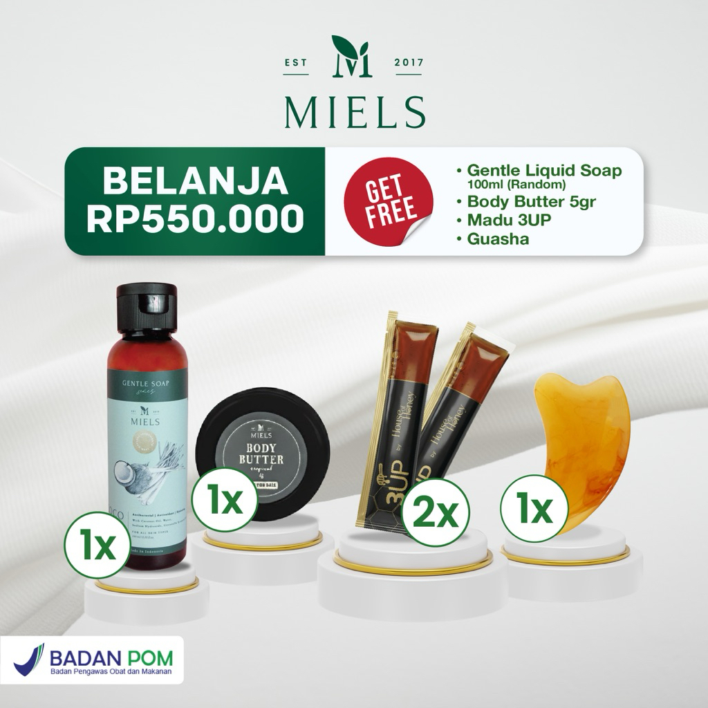 [NOT FOR SALE | FREE GIFT] Gentle Liquid Soap 100ml + 1 body butter 5gr+ 1 guasha + 2 Madu 3UP