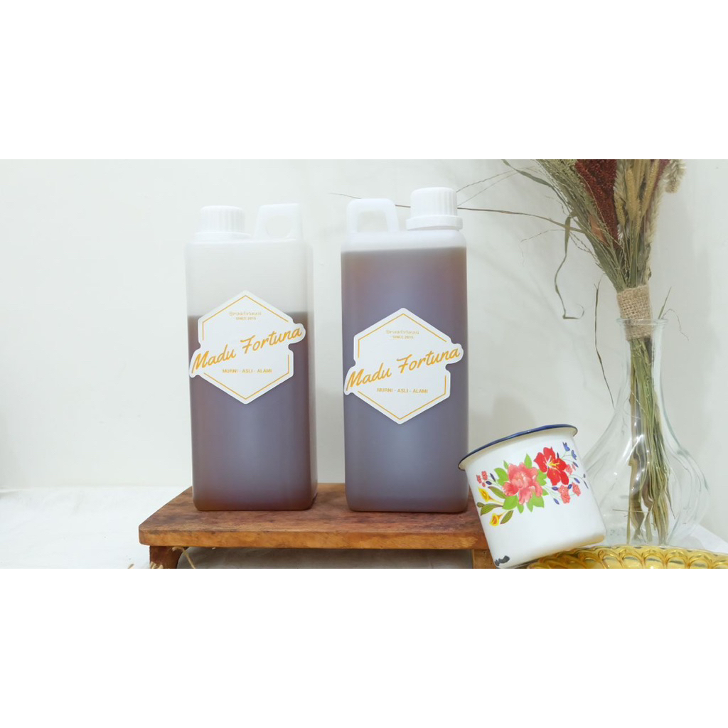Madu Fortuna Madu Murni 1 Liter 1000ml Asli 100 Persen Alami Kemasan Hemat Keluarga - Madu Randu Mad