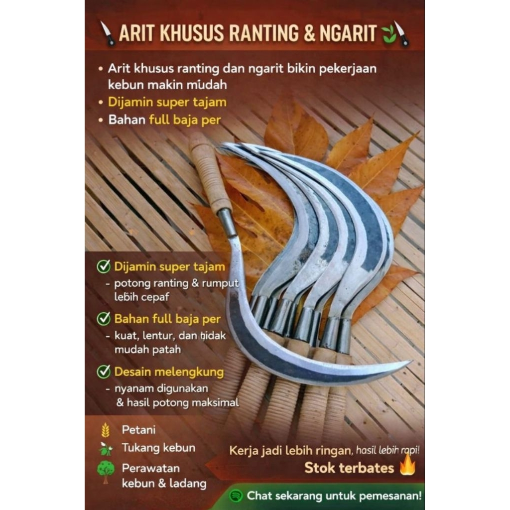 Sabit ranting baja sepuh cap ss khas pande madura