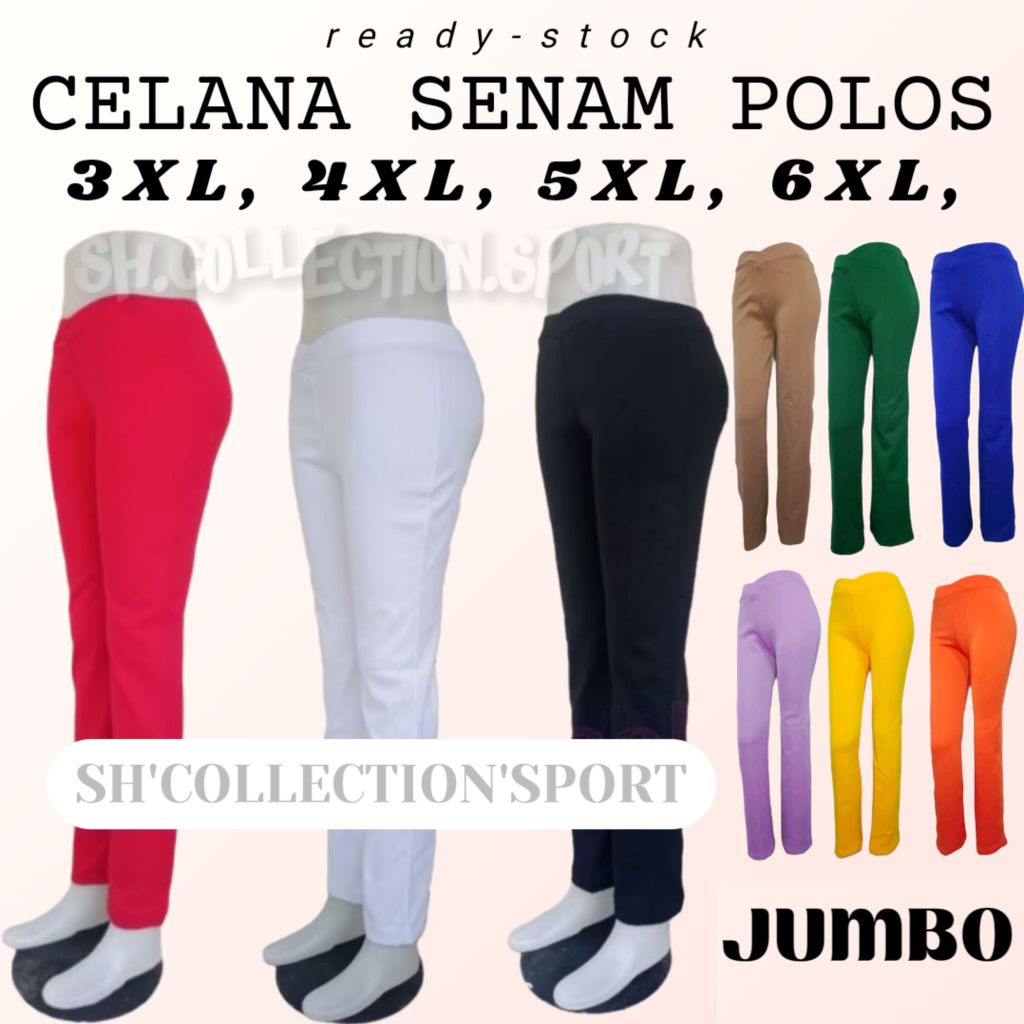 [JUMBO][3XL, 4XL, 5XL, 6XL]-CELANA POLOS PANJANG//celana senam wanita//celana olahraga wanita//celan