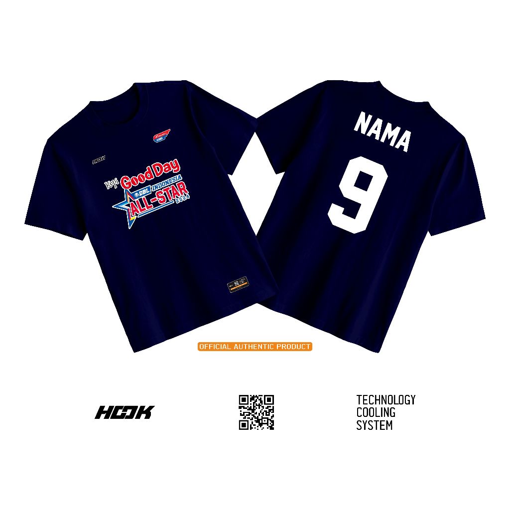 HOOKIDS - Baju Kaos Anak Basketball DBL All Star Custom Nomor dan Nama