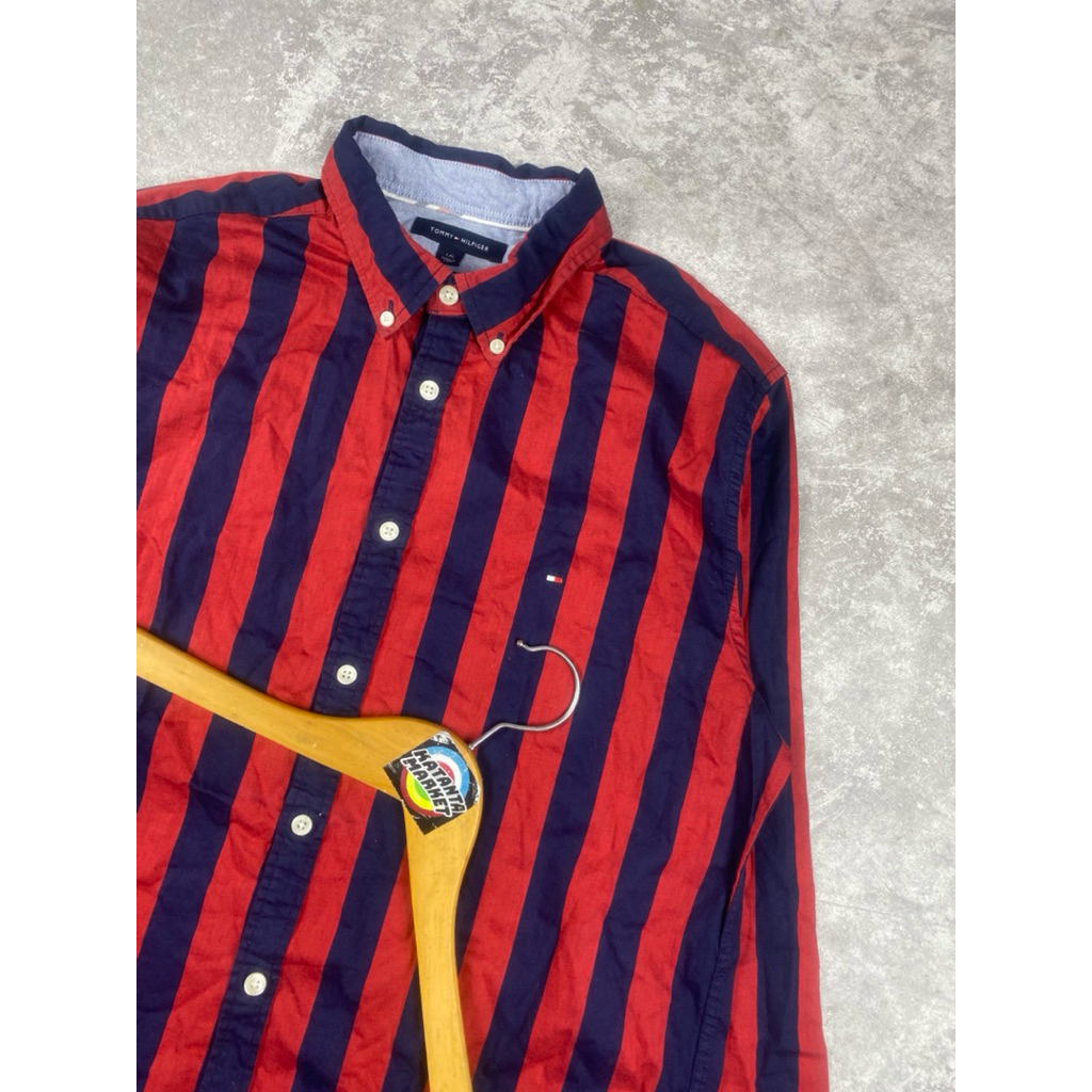 tommy hillfiger stripe oxford long shirt