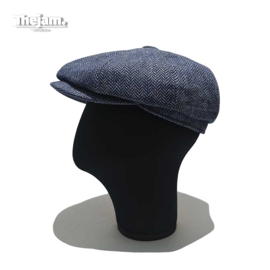 Thejam. the original Gatsby hat wool herringbone blue
