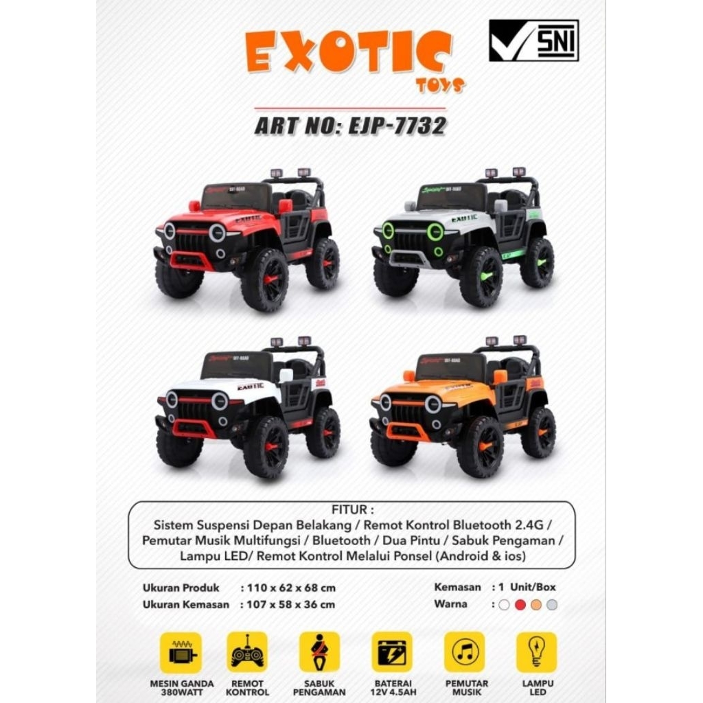 MOBIL AKI MAINAN ANAK JEEP VENTURER EXOTIC EXOTIC(semua tipe mobil aki)