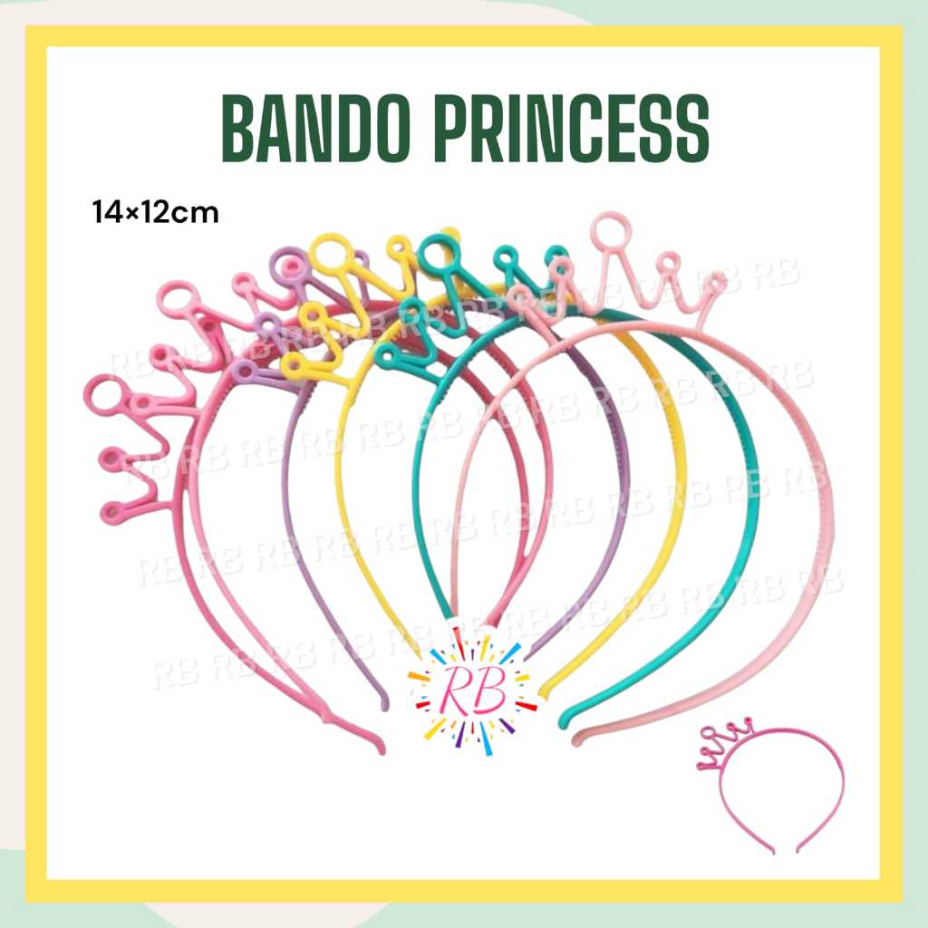 Bando Mahkota PRINCESS Warna / Bando Ulang Tahun / Bando Plastik Putri Raja