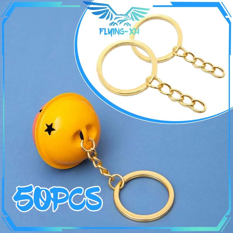 Ring Gantungan Kunci Gold 50pcs Ring Pipih Gantungan Kunci DIY Keychain Ring Ring Gantungan Kunci Ge