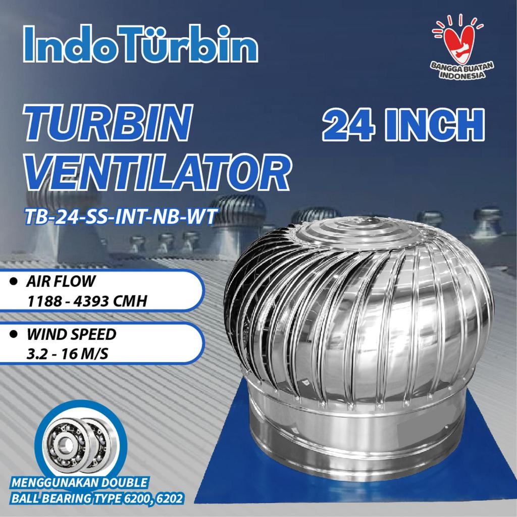 Turbin Ventilator 24 Inch Turbine Roof Fan Ventilasi Exhaust Atap Rumah Pabrik 24" IndoTurbin