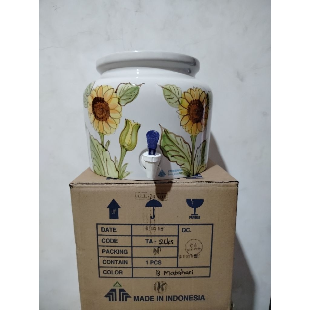 guci air minum trisensa/guci keramik trisensa lukis