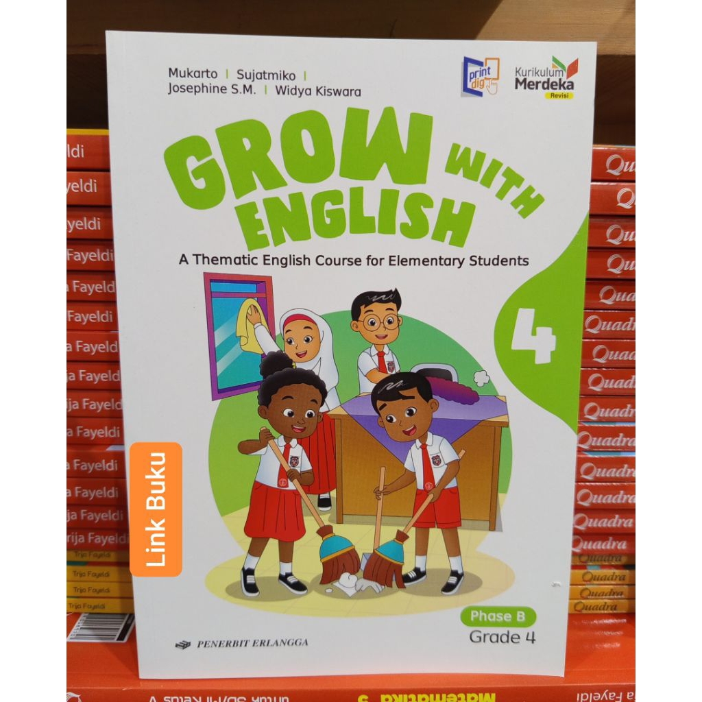 Buku Grow With English Bahasa Inggris SD Kelas 4 Kurikulum Merdeka Revisi Erlangga