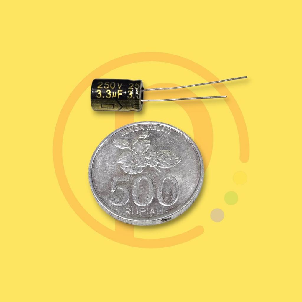 Elco 3.3uF 250V / Elko Kapasitor Capasitor 3,3 uF 250 Volt