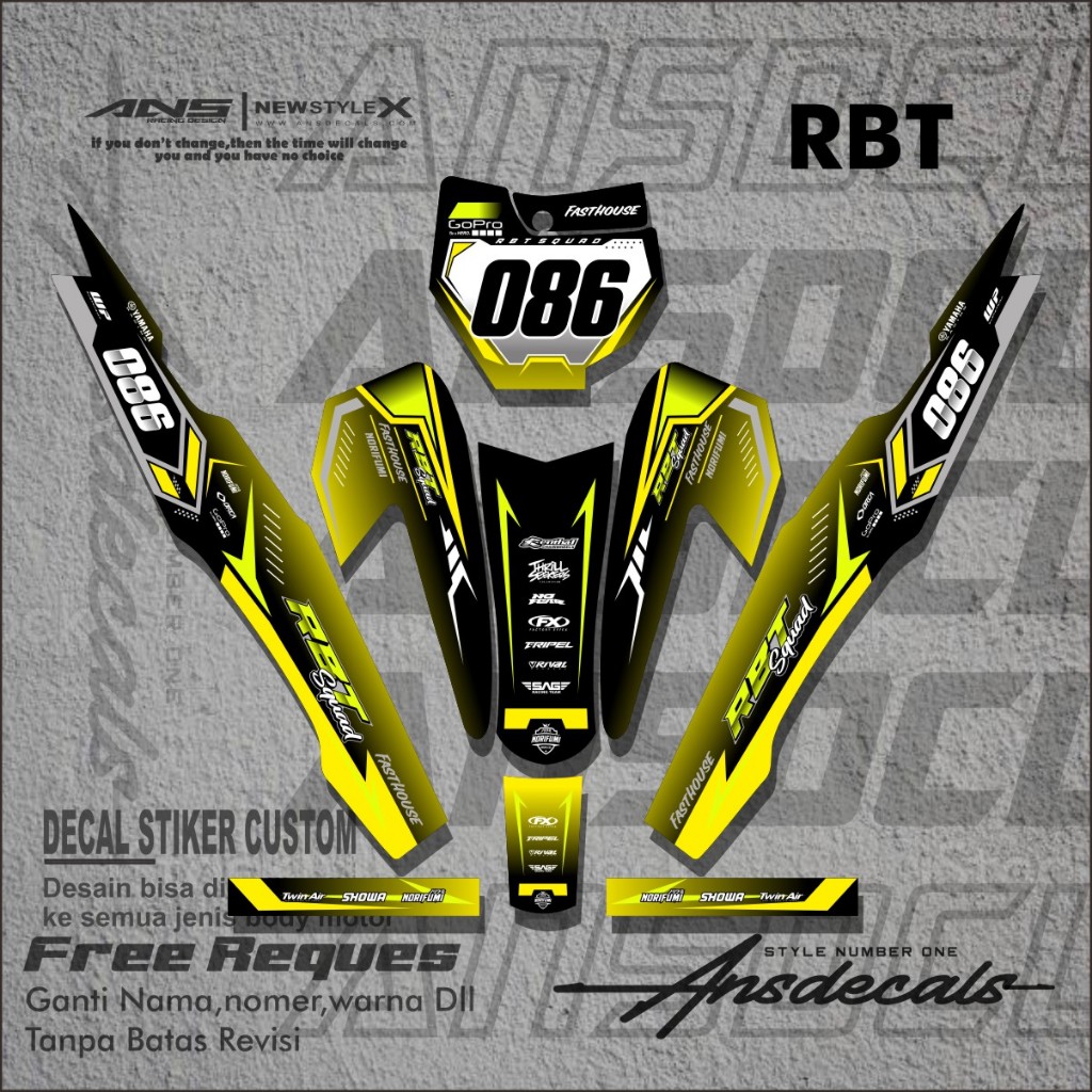 DECAL RBT BODY JUPITER YAMAHA VEGA NEW FULL BODY DEKAL STICKER STRIPING TERBARU HONDA REVO