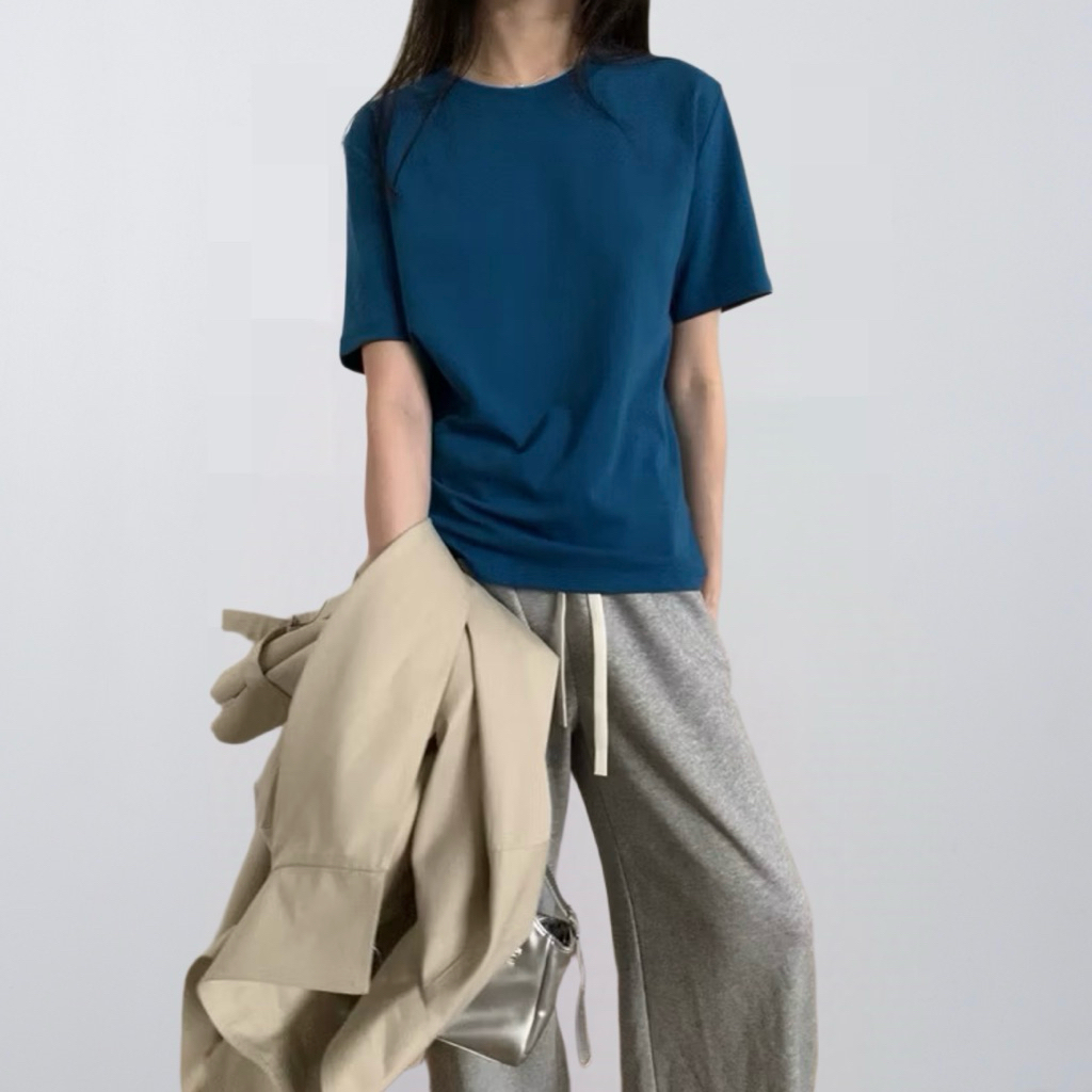 LILO Basic Pastel Tee | Kaos Polos Wanita Lengan Pendek | Baju Wanita Korea | Kaos Pastel Wanita Pri