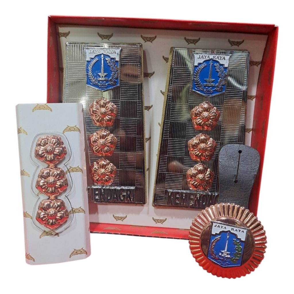 pangkat pdh camat Dki jakarta (3 produk ) pangkat kerah + tanda jabatan exclusive desain premium