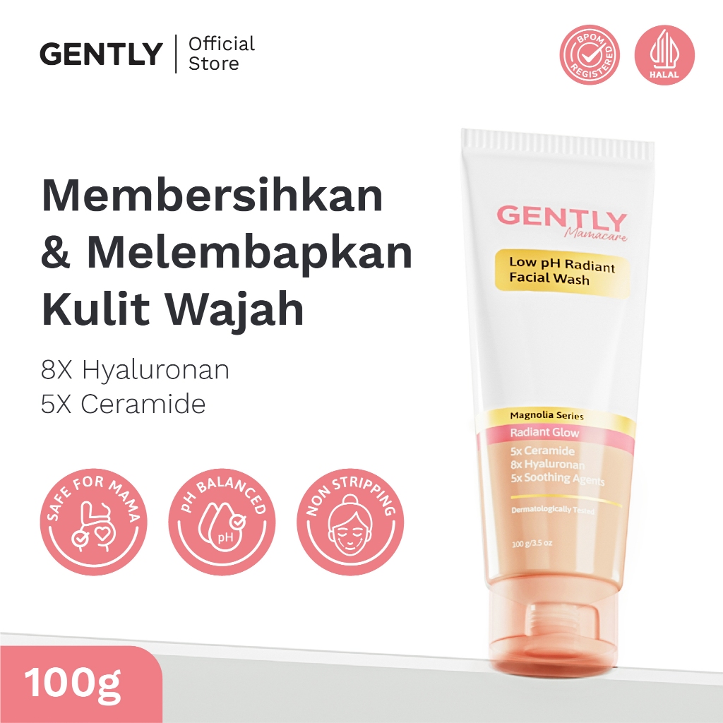 GENTLY Low pH Radiant Facial Wash | Rainbow Algae + 11x Hyaluronan + 5x Ceramide + 5x Soothing Agent