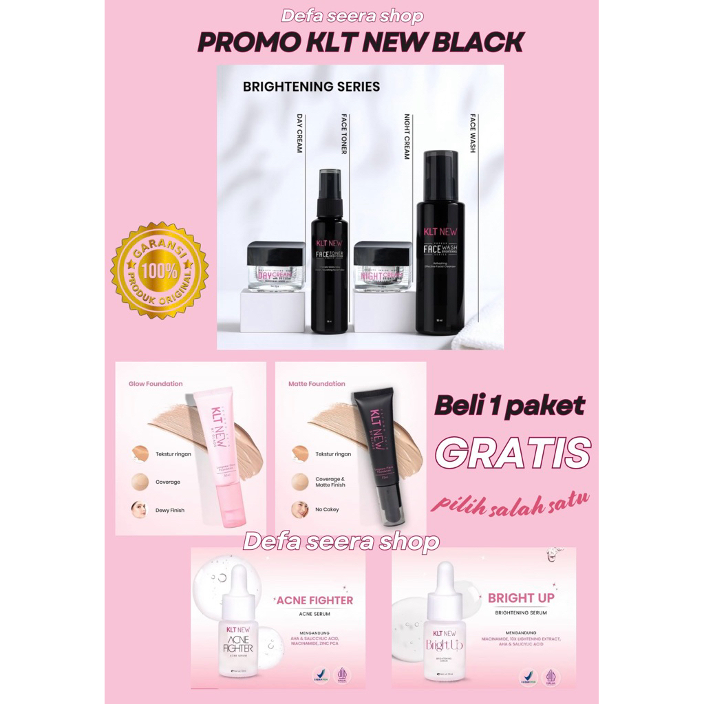 klt new/ new klt/ Klt black original 100% / klt black / klt hitam /packing free bubble