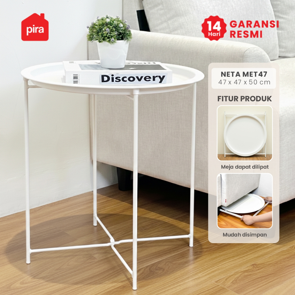 PIRA - NETA MET47 Meja Lipat / Meja Portable / Meja Samping / Meja Nakas / Meja Tamu / Meja Teras