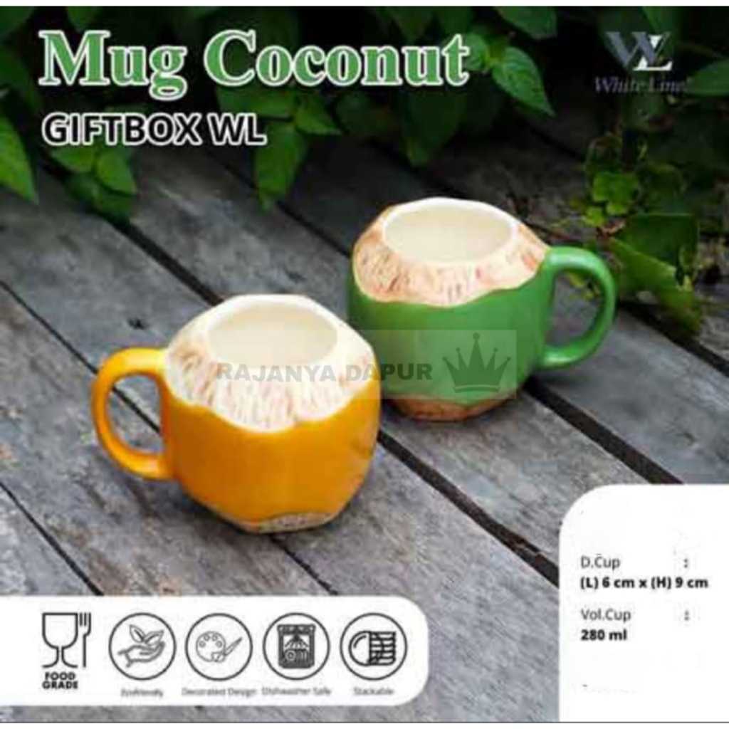 mug coconut - mug degan - gelas degan - gelas kelapa - mug keramik - mug kelapa - mug keramik kelapa